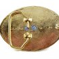 Western Goldtone Green Bull Head Belt Buckle #102113