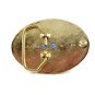 Western Goldtone Green Bull Head Belt Buckle #102113