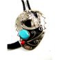 Southwest Western Cowboy Rodeo Horse Shoe Turquoise Coral Bolo