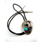Southwest Western Cowboy Rodeo Horse Shoe Turquoise Coral Bolo