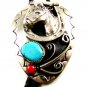 Southwest Western Cowboy Rodeo Horse Shoe Turquoise Coral Bolo