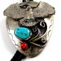 Southwest Western American Eagle in Flight Turquoise Coral Bolo