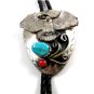Southwest Western American Eagle in Flight Turquoise Coral Bolo