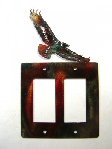 American Eagle Double Rocker Outlet Cover Plate by Steel Images USA 030315MM