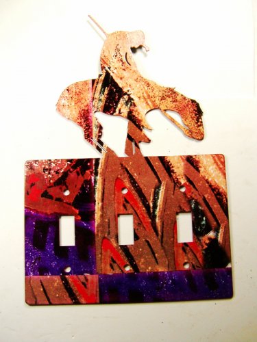End Of The Trail Triple Light Switch Cover Plate by Steel Images USA 022615B