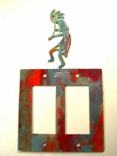 Southwest Kokopelli Flute Double Rocker Plate Cover by Steel Images USA 022415B
