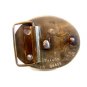 1968 Solid Brass Cowboy with Rifle Behind Boulder Belt Buckle