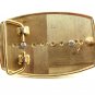 Western Cowboy Silvertone / Goldtone Green Belt Buckle 10272013