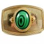 Western Cowboy Silvertone / Goldtone Green Belt Buckle 10272013