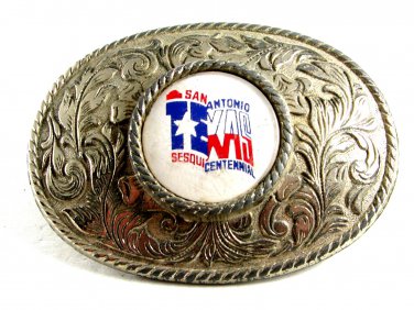 San Antonio Texas Sesquecentennial Belt Buckle 092214