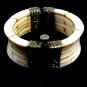 Silvertone & Bone Tribal Banjara Gypsy Indian Bangle Bracelet