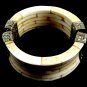 Silvertone & Bone Tribal Banjara Gypsy Indian Bangle Bracelet