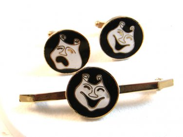 Comedy Tragedy Theatre Cufflinks & Matching Pin by Creation House