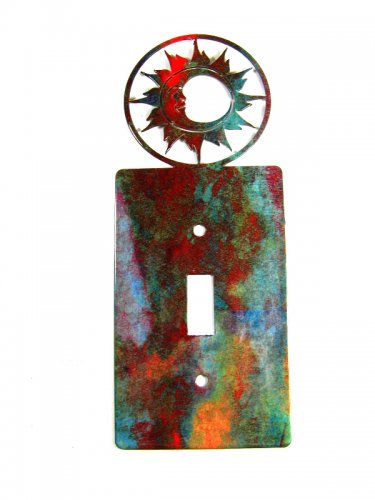 Shiny Sun Single Light Switch Cover Plate by Steel Images Made USA 52815c