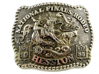 1985 National Finals Rodeo Bell Belt Buckle by Hesston 11012013