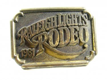 1981 Raleigh Lights Solid Brass Belt Buckle Unmarked 092914