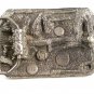 1984 Hunter w/ Rifle Pig Rabbit Belt Buckle by Bergamot