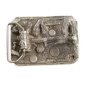 1984 Hunter w/ Rifle Pig Rabbit Belt Buckle by Bergamot