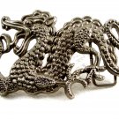 Large Silvertone Dragon Belt Buckle