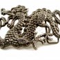 Large Silvertone Dragon Belt Buckle