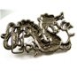 Large Silvertone Dragon Belt Buckle