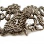 Large Silvertone Dragon Belt Buckle