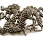 Large Silvertone Dragon Belt Buckle