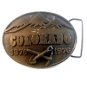 1876 - 1976 Solid Brass State of Colorado Belt Buckle Made in 1975