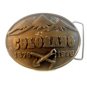 1876 - 1976 Solid Brass State of Colorado Belt Buckle Made in 1975