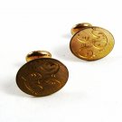Deco Goldtone Plate Letter / Initial R Cufflinks By Park Roger 120914