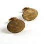 Deco Goldtone Plate Letter / Initial R Cufflinks By Park Roger 120914