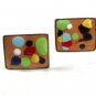 Mid Century Modern Copper & Brass Absract Brown Cufflinks Unbranded 72015