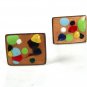 Mid Century Modern Copper & Brass Absract Brown Cufflinks Unbranded 72015