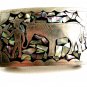 Mexican Silvertone & Abalone Man & Horse Belt Buckle 12022013