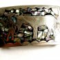 Mexican Silvertone & Abalone Man & Horse Belt Buckle 12022013