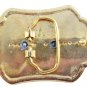 Western Goldtone Red Bowing Broncho / Horse Belt Buckle #102113b