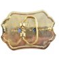Western Goldtone Red Bowing Broncho / Horse Belt Buckle #102113b