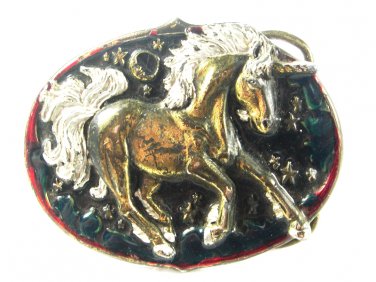 1981 Unicorn Belt Buckle by Great American Buckle Co Made In USA 7215