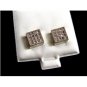 Silvertone CZs Pierced Studs Earrings 12092013ty