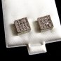 Silvertone CZs Pierced Studs Earrings 12092013ty