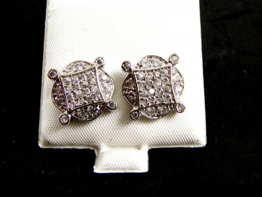 Fancy Clear Pierced Studs Earrings Free Shipping 12092013po