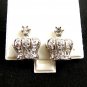 Fancy Crown CZs Pierced Studs Earrings 12092013c