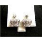 Fancy Crown CZs Pierced Studs Earrings 12092013c