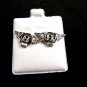 Motorcycle Wings w B CZs Pierced Studs Earrings