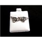Motorcycle Wings w B CZs Pierced Studs Earrings