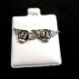 Motorcycle Wings w B CZs Pierced Studs Earrings