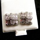 Clear CZs w Cross Pierced Studs Earrings 12092013jj