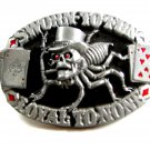 1995 Sworn To Fun Loyal To None Spider Gambling Cards Belt Buckle