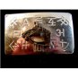 Horse belt buckle two tone with various branding symbols