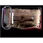Horse belt buckle two tone with various branding symbols